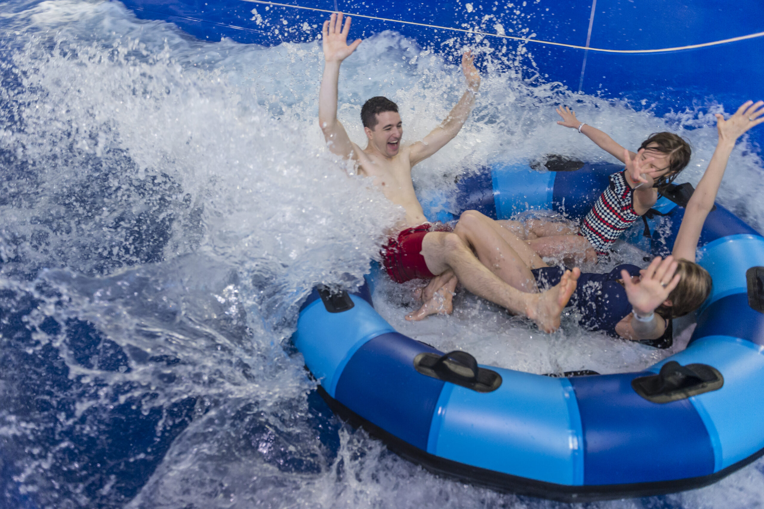 Kids enjoy an inner tube ride at Kalahari Resort, Pennsylvania