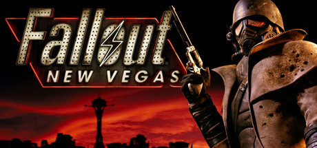 Fallout: New Vegas | A man in armor and a breathing mask holds a gun standing against a red sky