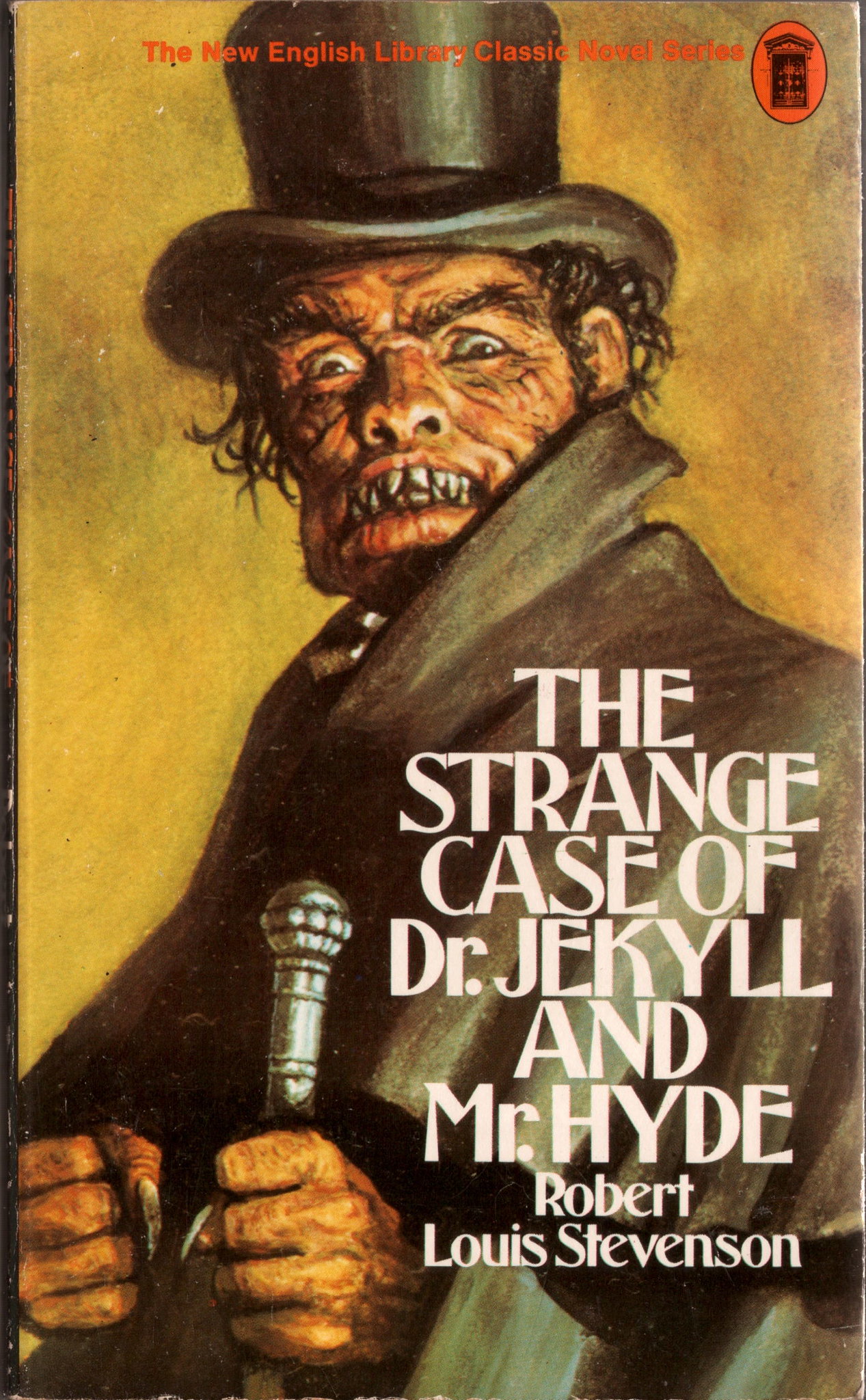 Cover of The Strange Case of Dr Jekyll and Mr Hide - a bestial man wears a top hat