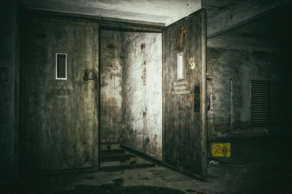 Scary bunker door