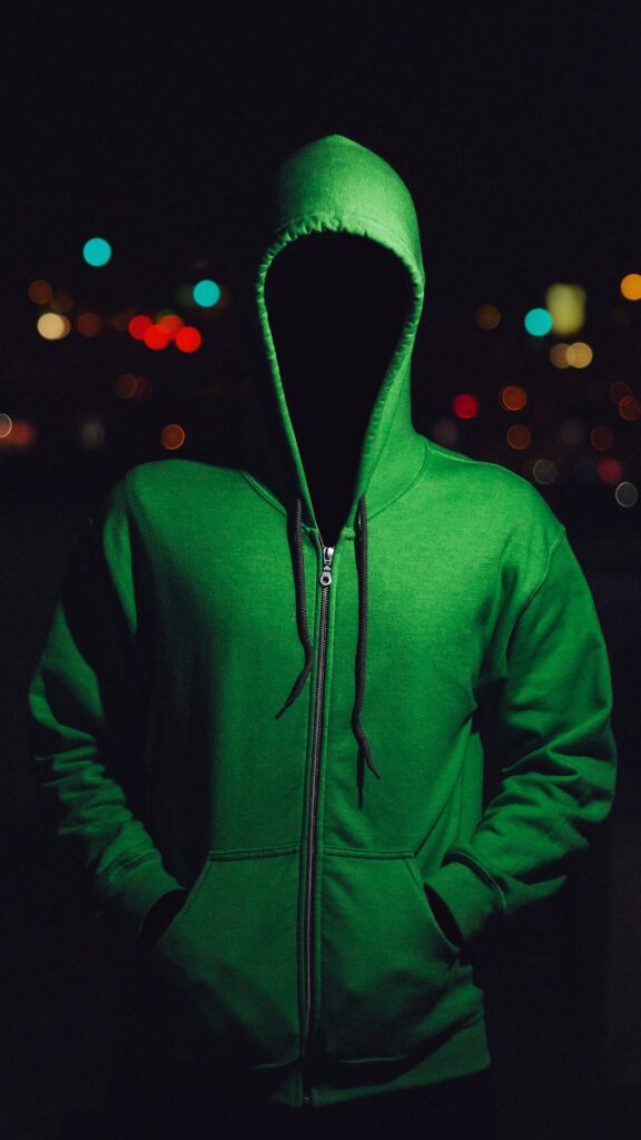 Person in green hoodie
