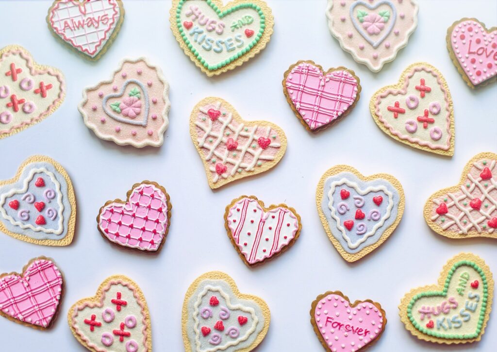 decorated heart cookies valentines day gtg