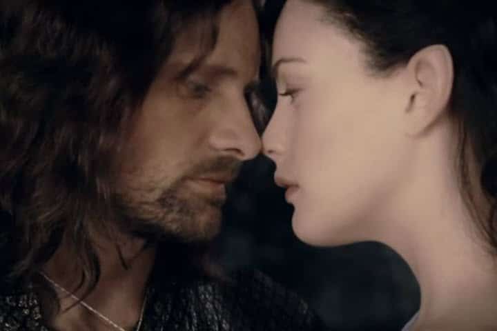 Arwen and Aragorn from the Fellowship of the Rings