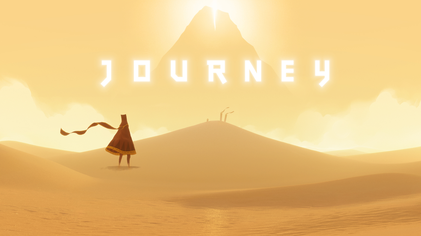 Title image for Journey game with text and main character