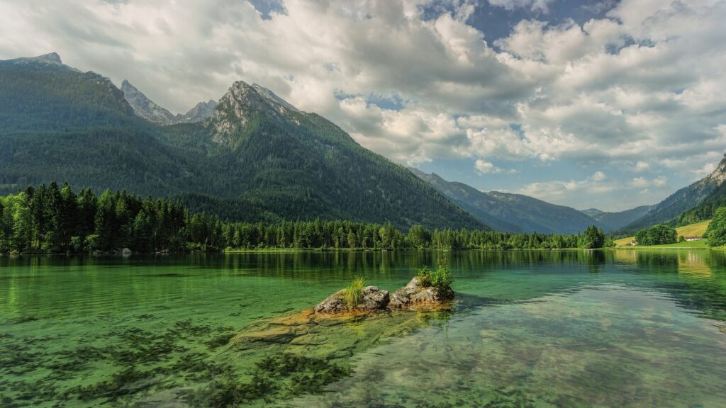 lake and mountain landscape