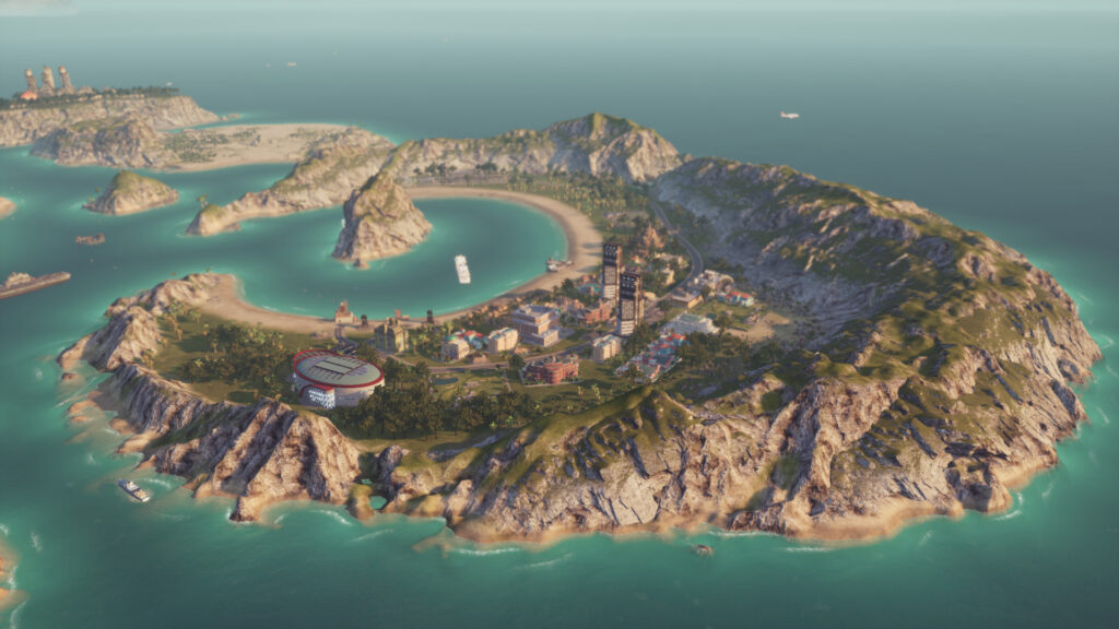 Island shaped like a crescent in Tropico 6