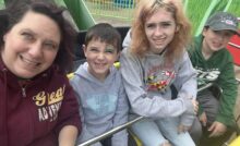 family on a ride at Sesame Place